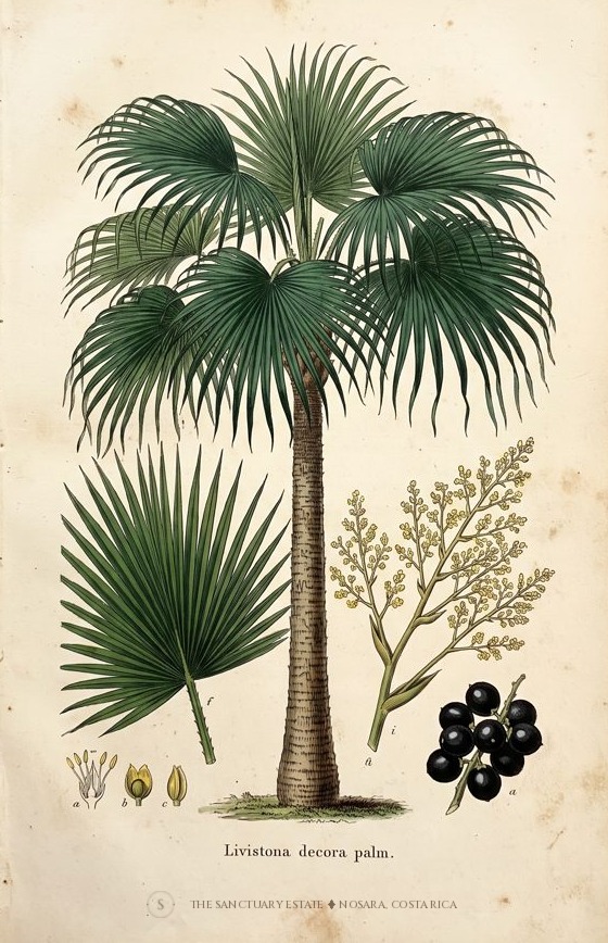 Ribbon Fan Palm botanical plate